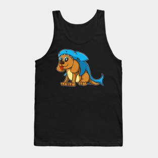 Cute Dog In Shark Costume Funny Kids Tank Top